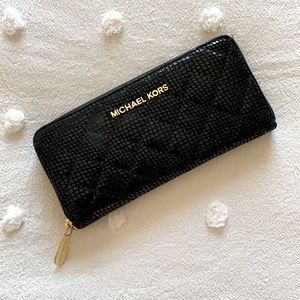 Michael Kors soft black shiny wallet